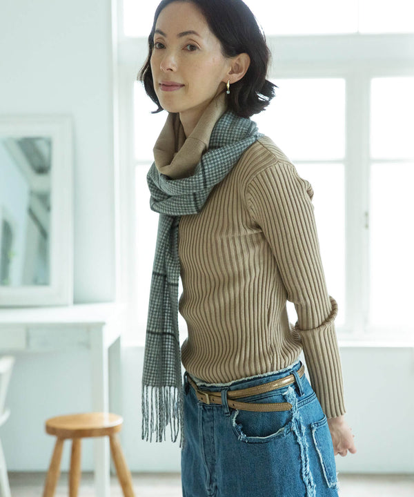 カシミヤ 100% レディース マフラー チェック