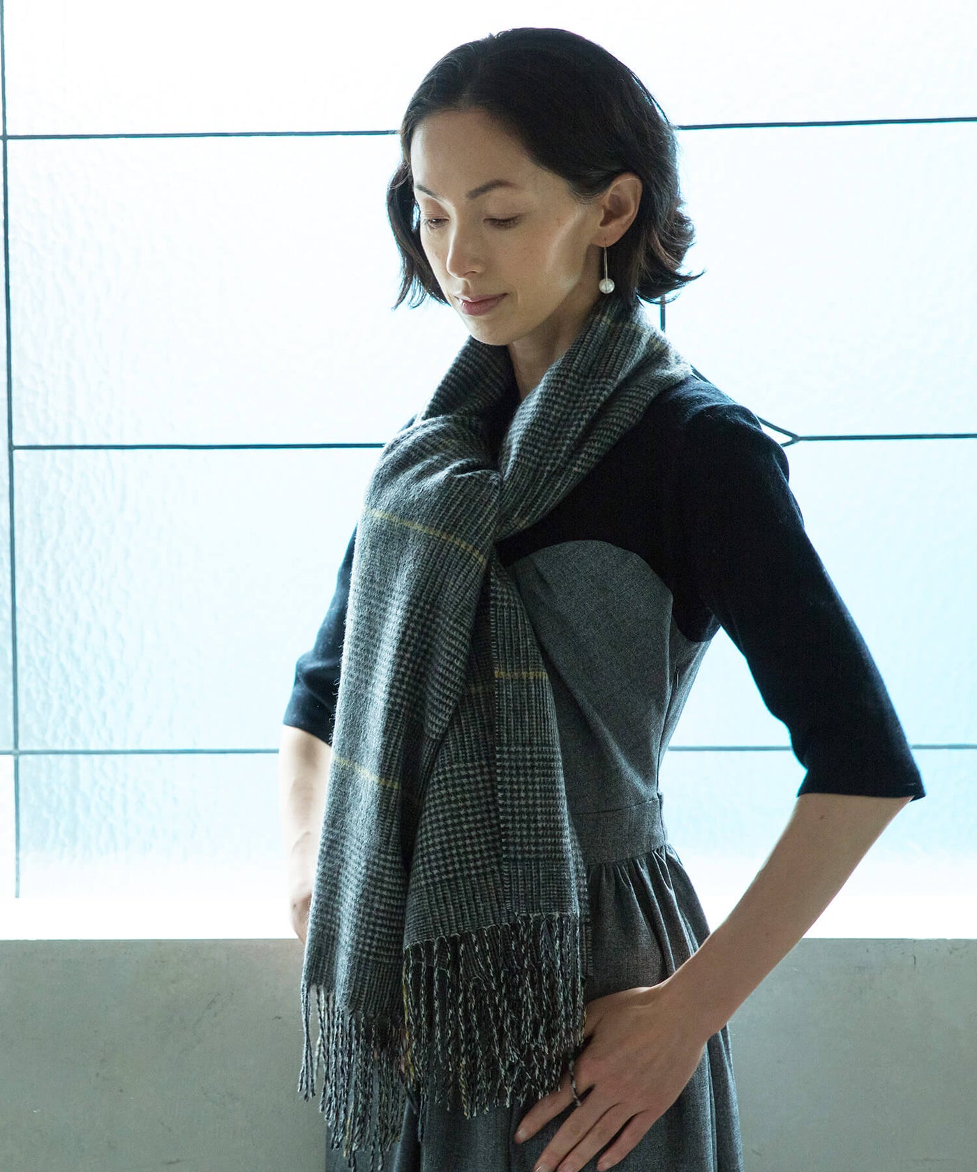 美品✨23区 カシミヤ ストール 大判 チェック 182cm 68cm カシミヤ チェック柄 ストール / 23区 | ファッション通販